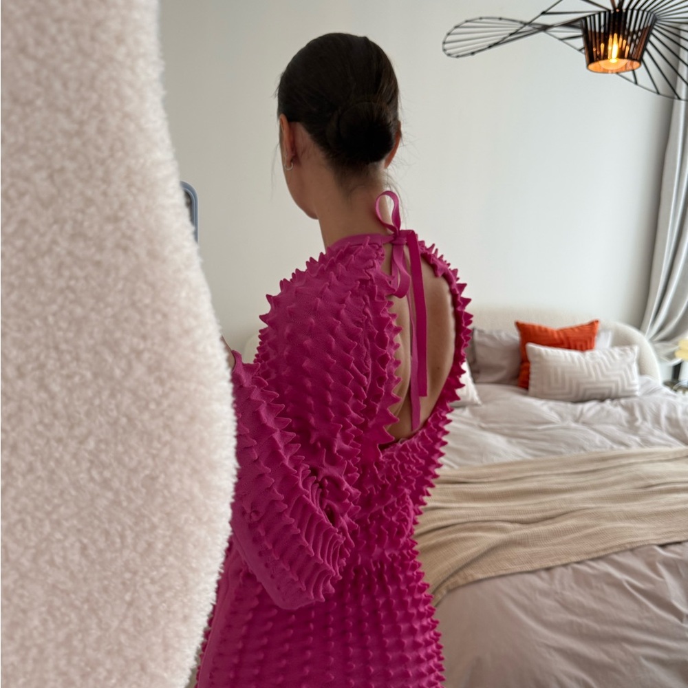 Pink Textured Women's Dress. H&M limited. New. Size S - Picture 3 of 15